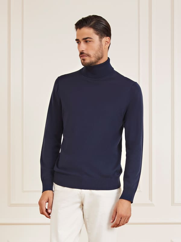 Пуловер GUESS Marciano Turtle Neck Wool Sweater Тъмно синьо | 3BHR015397Z, 0