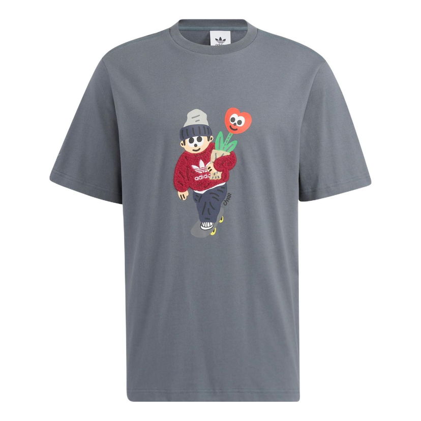 Тениска adidas Originals adidas Originals x Charr Morita Crossover Valentine's Day T-Shirt Сиво | HR3475