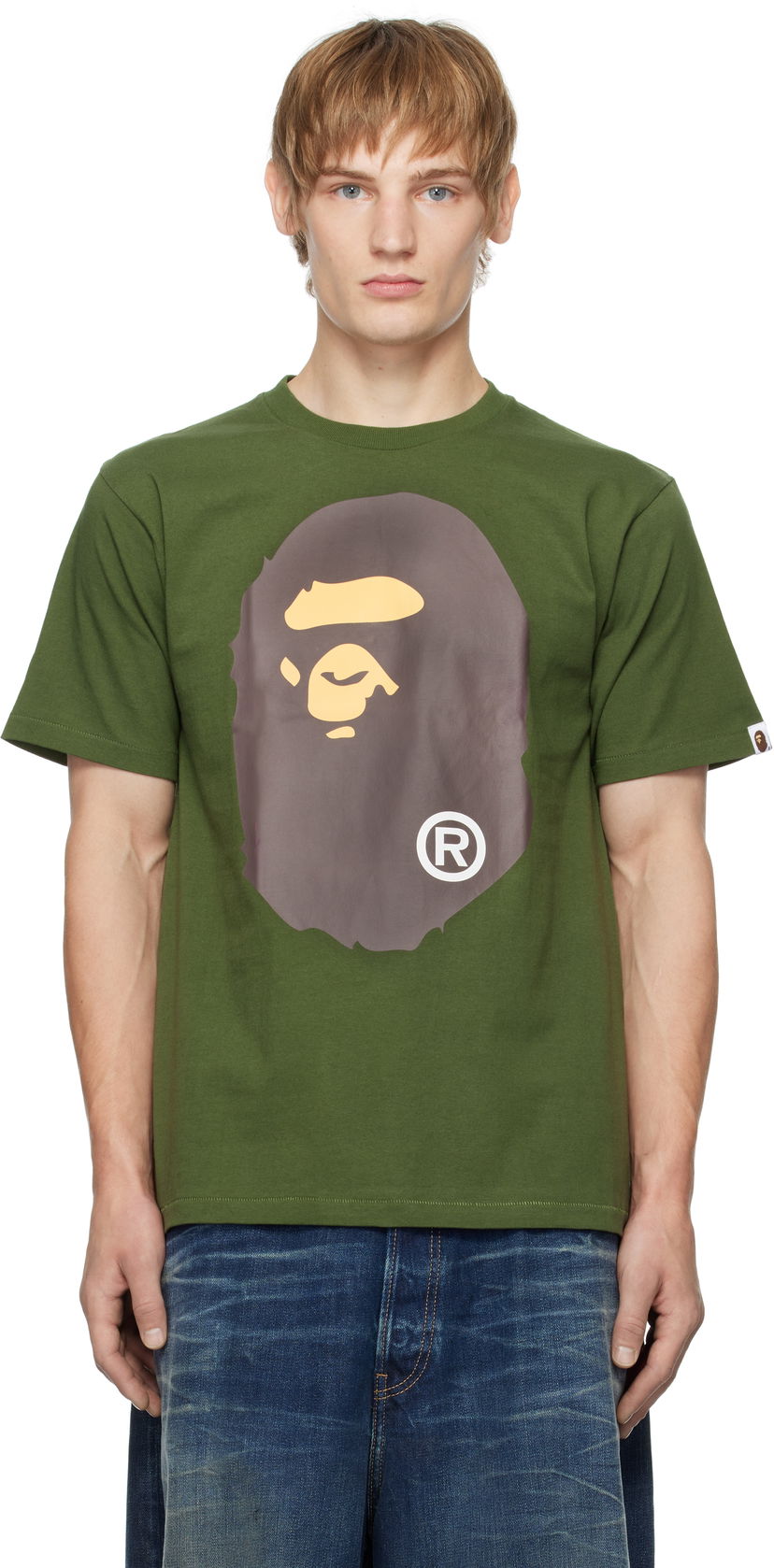 Тениска BAPE Big Ape Head Graphic T-Shirt Зелено | 001TEK801002M