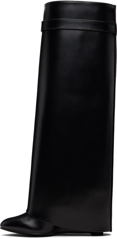 Кецове и обувки Givenchy Shark Lock Tall Leather Wedge Boots Черно | BE702NE1NG001, 2