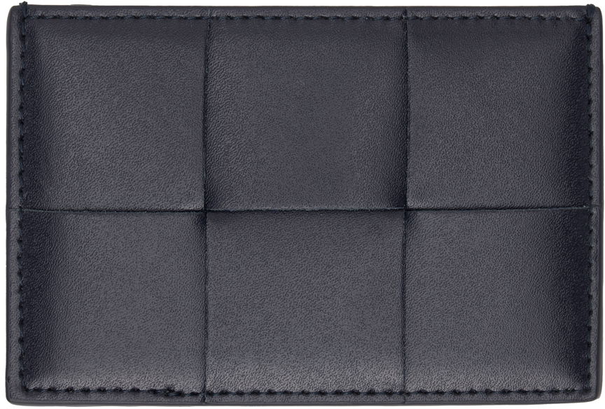 Портфейл Bottega Veneta Leather Card Holder Синьо | 748052VBWD4, 0