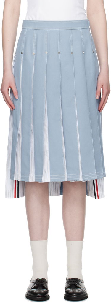 Пола Thom Browne Thom Browne Pleated Denim Midi Skirt Синьо | FGC441U-F0950, 0
