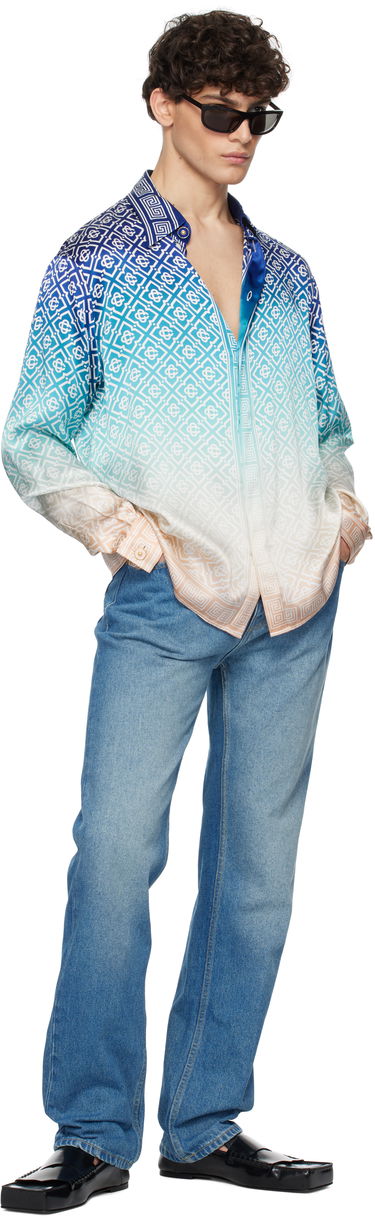 Риза Casablanca Classic Collar Long Sleeve Shirt With Print Синьо | U-MPS25-SH-021-01, 3