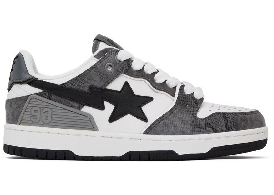 Кецове и обувки BAPE A Bathing Ape Sk8 Sta #1 Black Snakeskin Сиво | 1J80-191-055-BLK/001FWJ801055I-BLK, 0