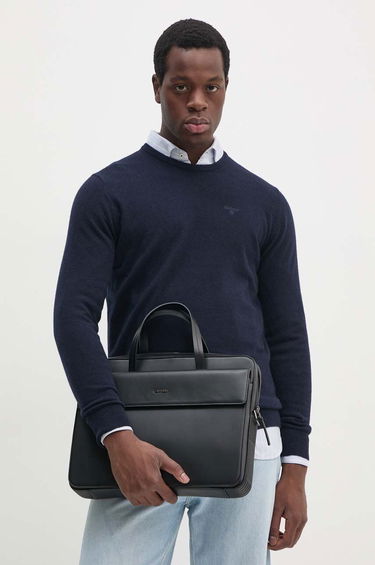 Пуловер Barbour Wool Crewneck Sweater Тъмно синьо | MKN0345, 3
