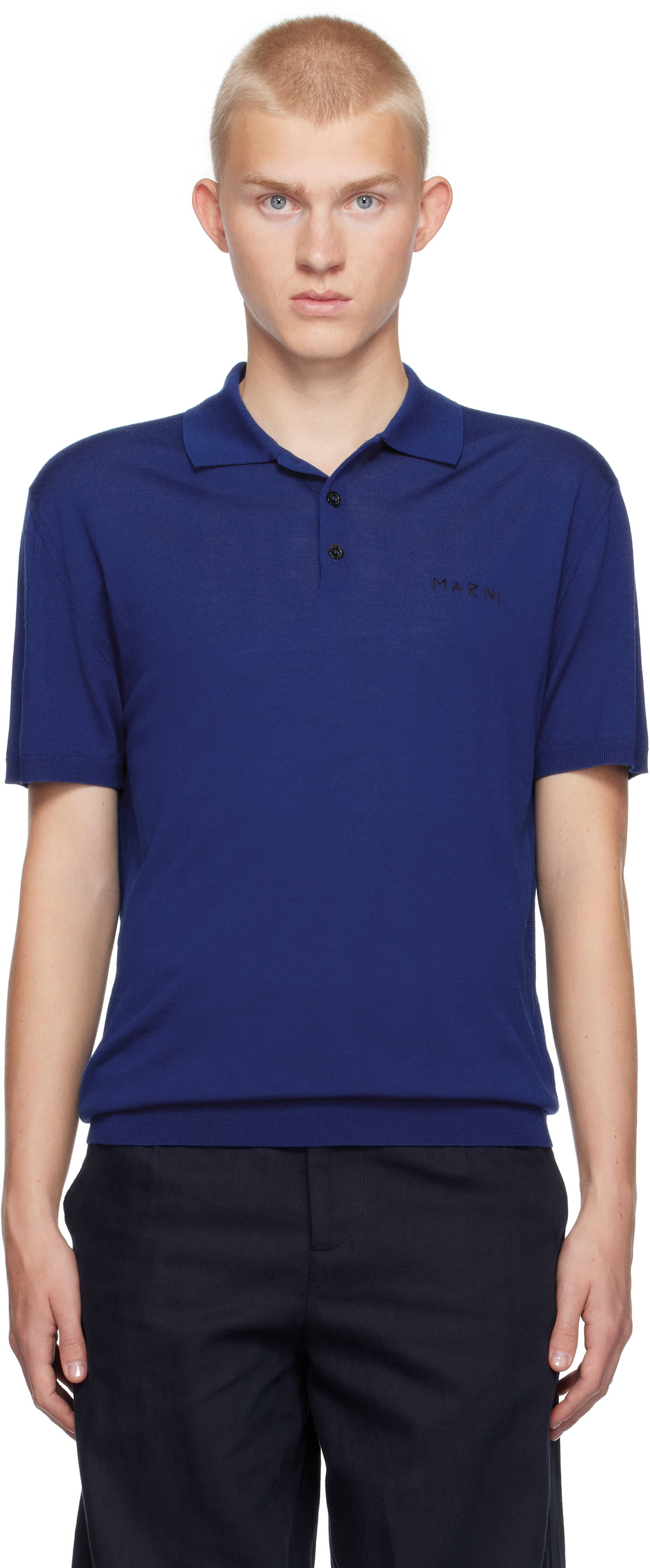 Поло тениска Marni Logo Polo Синьо | POMG0061E0 UFW531, 0