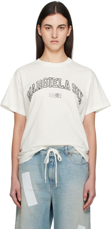 Тениска Maison Margiela MM6 Maison Margiela Varsity Print T-Shirt Бяло | SH0GC0046 S24312, 0