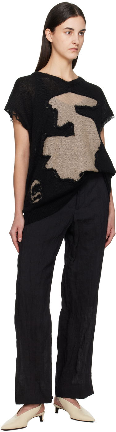 Пуловер Maison Margiela MM6 Maison Margiela Abstract Distressed Knit Top Черно | S52HN0008 M13088, 3