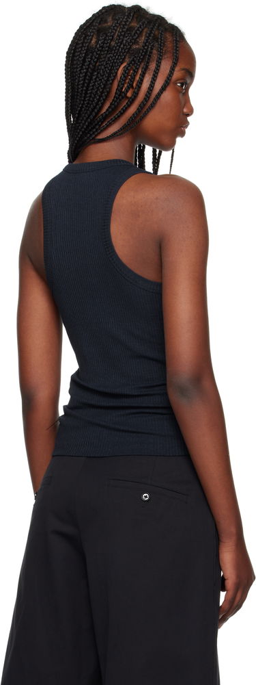 Потник MAISON KITSUNÉ Maison Kitsuné Baby Fox Patch Ribbed Tank Top Тъмно синьо | OW00604KJ0134, 2