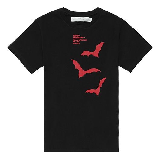 Тениска Off-White Off-White Bats Print T-Shirt Черно | OMAA027E191850071020, 0