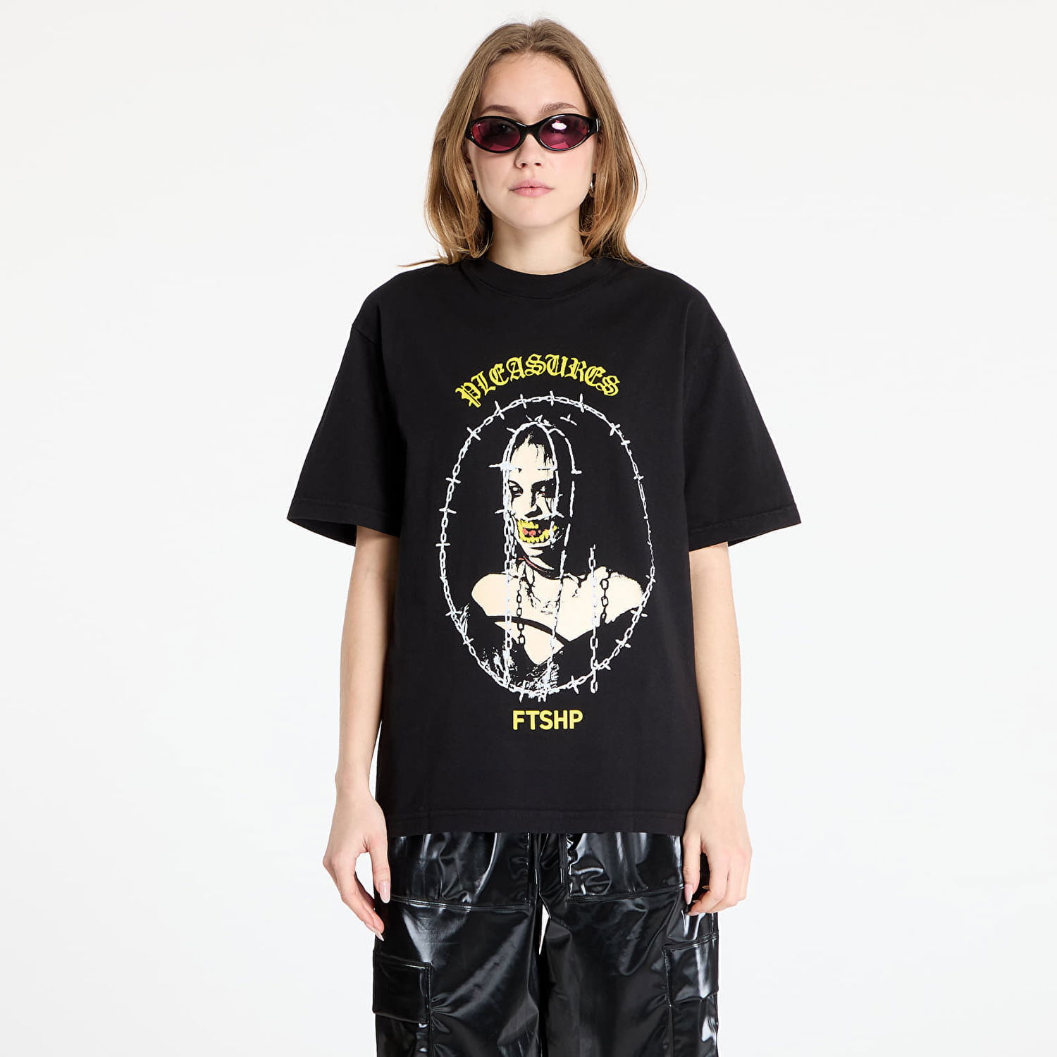 Тениска Pleasures FTSHP x Cage Graphic T-Shirt Черно | P24W074 BLACK, 1