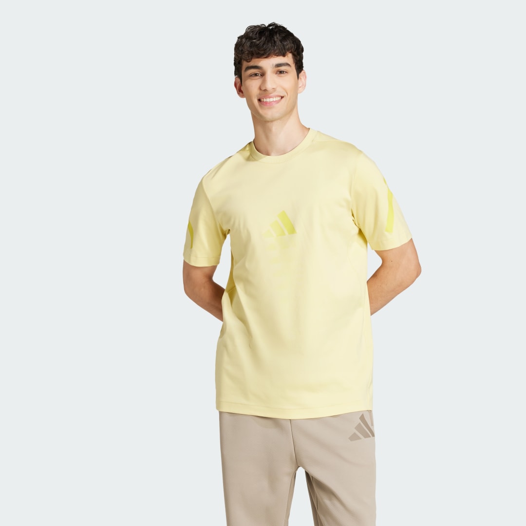 Тениска adidas Performance Z.N.E. Yellow Sports T-Shirt Жълто | JD5981, 0