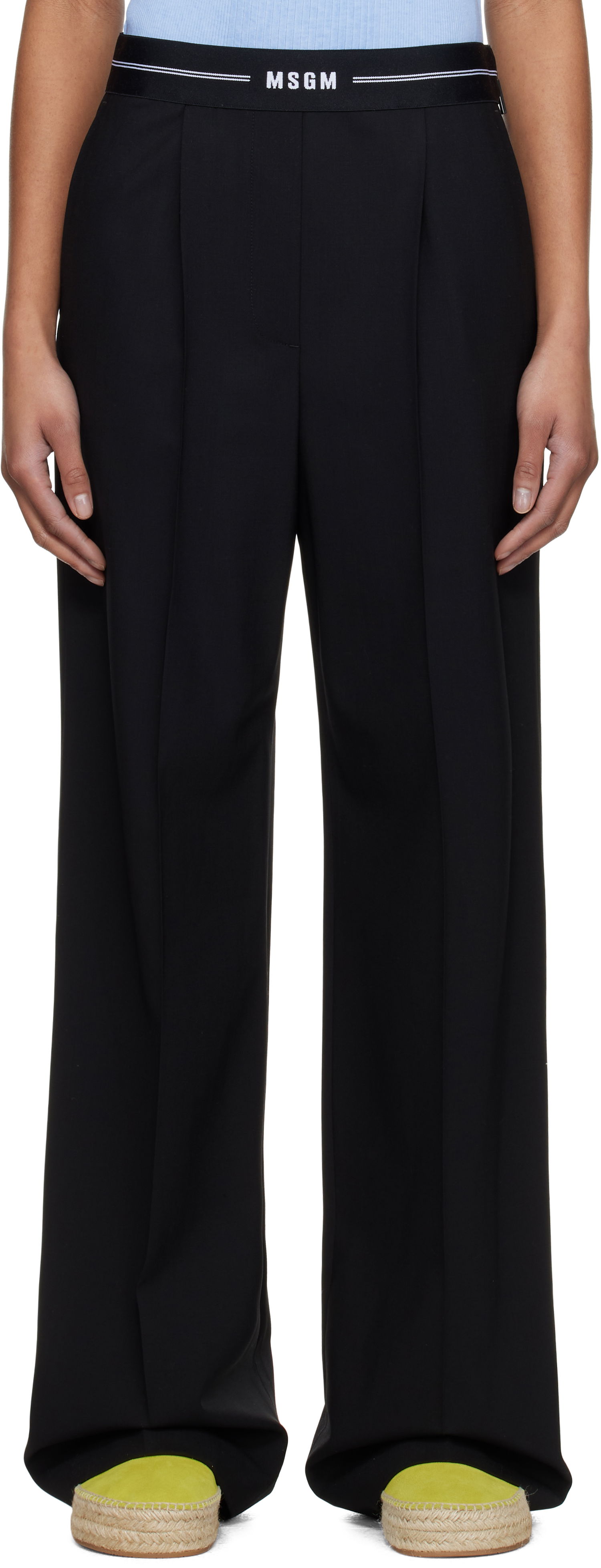 Панталони MSGM MSGM Pleated Trousers Черно | 3841MDP14 257127, 0
