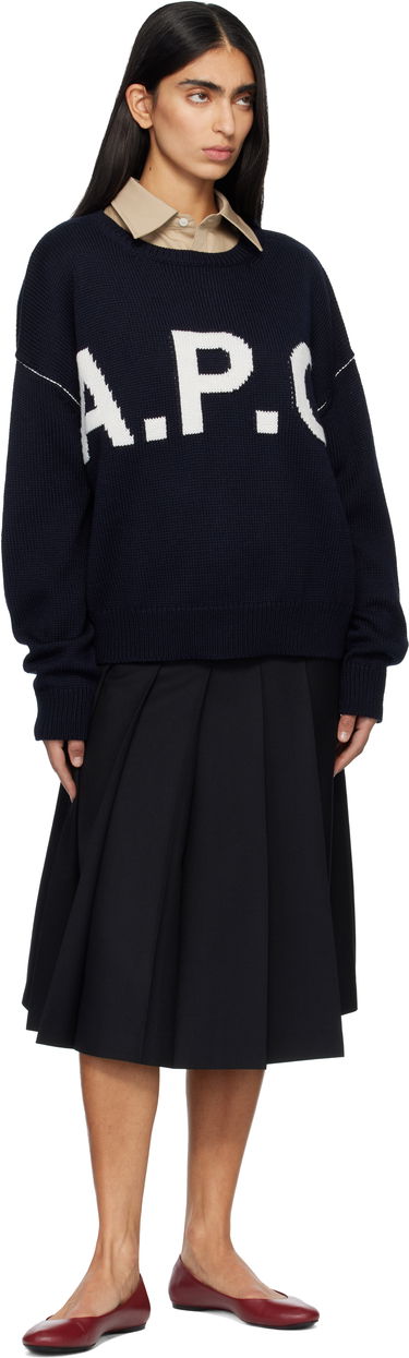 Пуловер A.P.C. A.P.C. Logo Sweater Тъмно синьо | WOASL-M23009, 3