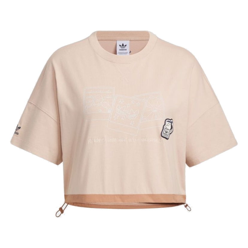 Съкратен топ adidas Originals Short T-Shirt Yu Nagaba Бежово | IS0650