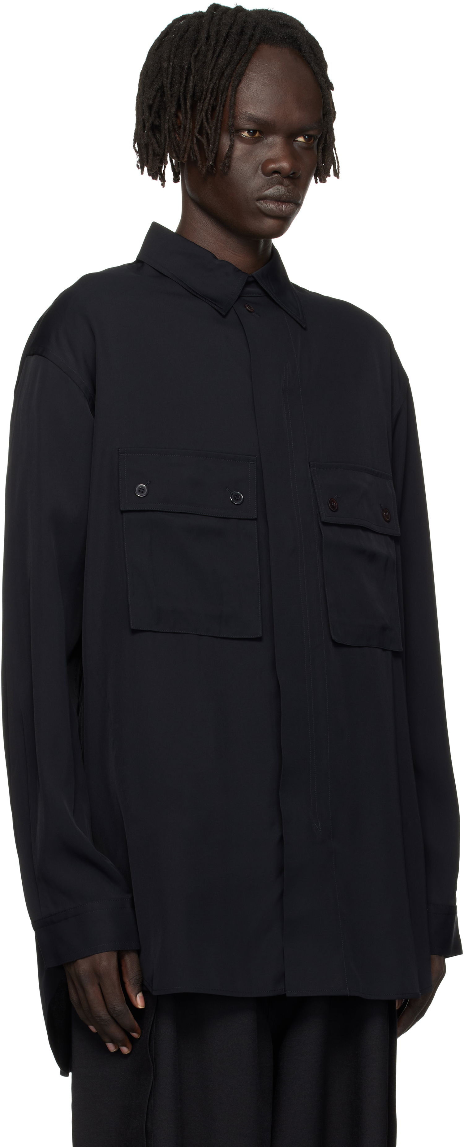 Риза Y-3 Y-3 Rayon Twill Oversized Shirt Черно | JX7288, 1