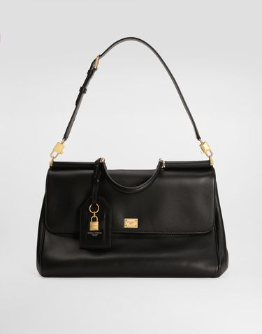 Дамска чанта Dolce & Gabbana Dolce & Gabbana My Sicily Plongé Calfskin Handbag Черно | BB7814B732180999, 2