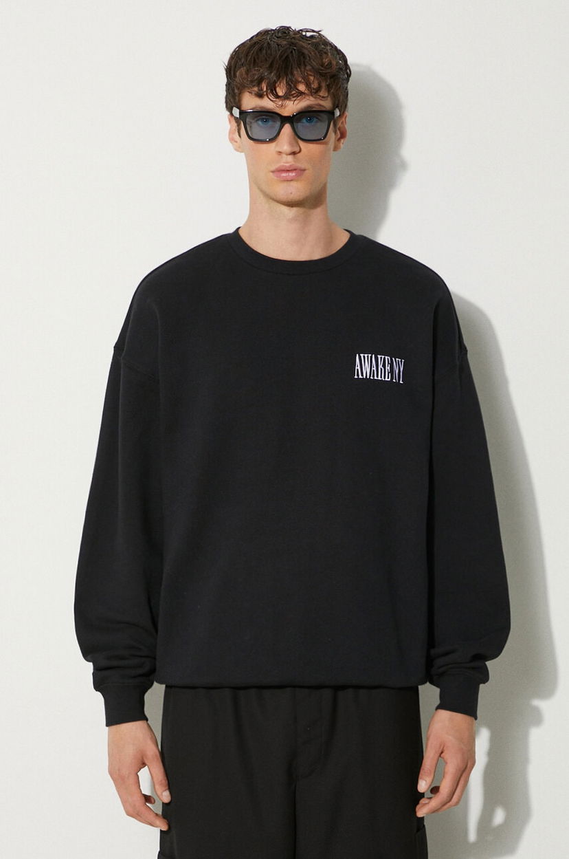 Суитчър Awake NY Awake NY Awake Crewneck Cotton Sweatshirt with Logo Черно | SP24.CN002