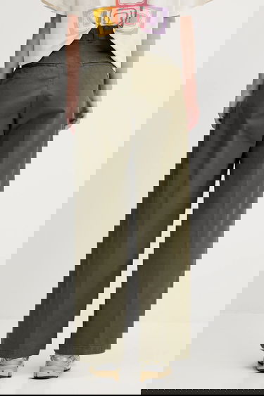 Панталони Carhartt WIP Leola Pant Wide High Waist Зелено | I033147.4106, 2