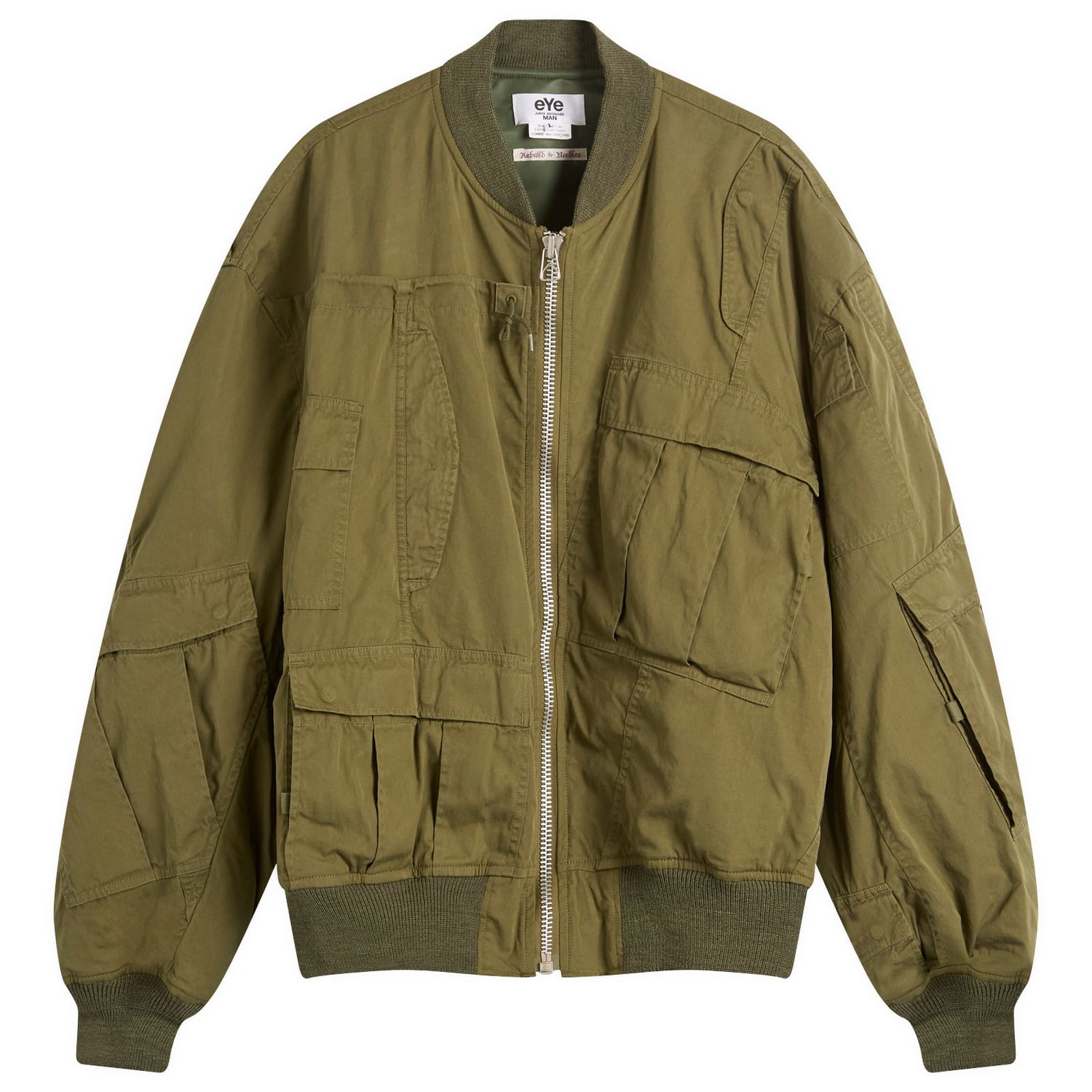 Яке бомбър Junya Watanabe Junya Watanabe MAN x Needles Cotton Nylon Bomber Jacket, Size Small Зелено | WP-J902-100-1, 0