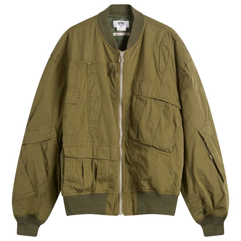 Яке бомбър Junya Watanabe Junya Watanabe MAN x Needles Cotton Nylon Bomber Jacket, Size Small Зелено | WP-J902-100-1