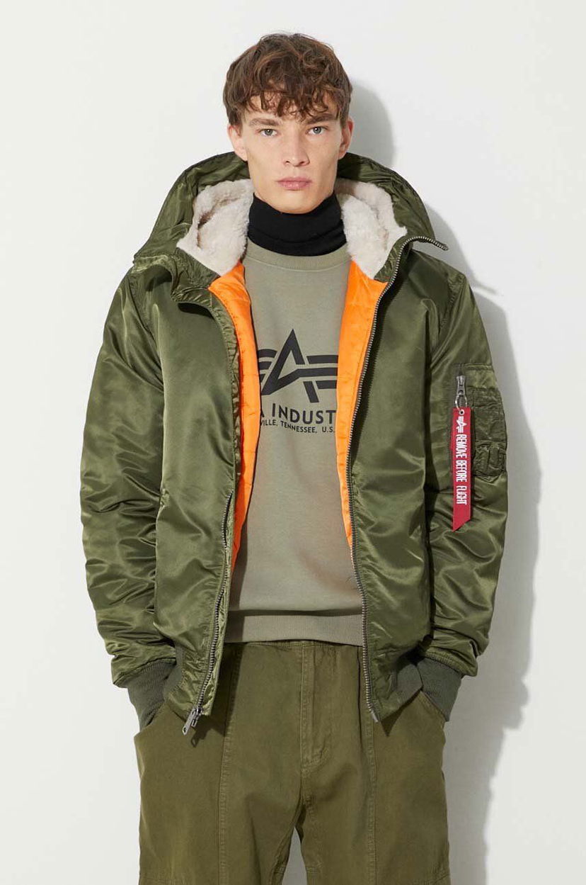 Яке бомбър Alpha Industries Hooded Winter Jacket Зелено | 158104.257