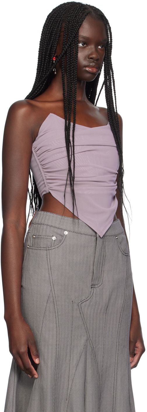 Пола Miaou Miaou Poppy Ruched Corset Top Сиво | 7084PM3SMO, 1