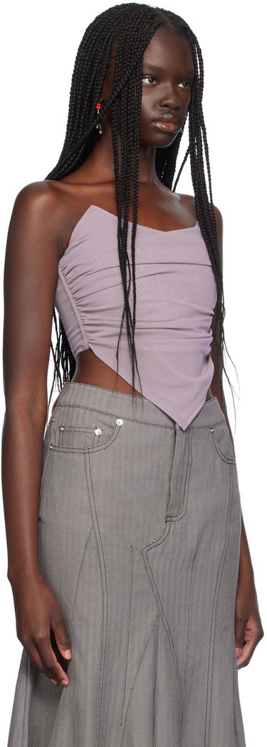 Пола Miaou Miaou Poppy Ruched Corset Top Сиво | 7084PM3SMO, 1