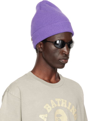 Шапка BAPE BAPE One Point Knit Beanie Лилаво | 001HTK801304M, 1