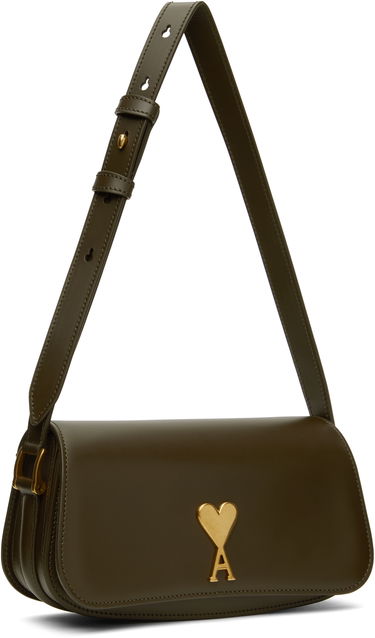 Дамска чанта AMI AMI Paris Leather Shoulder Bag Зелено | ULL018.AL0104, 1