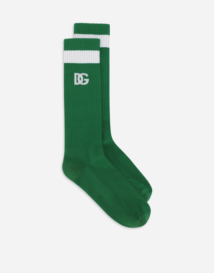 Чорапи Dolce & Gabbana Ribbed Logo Socks Зелено | GXS80TJFMDQV0237