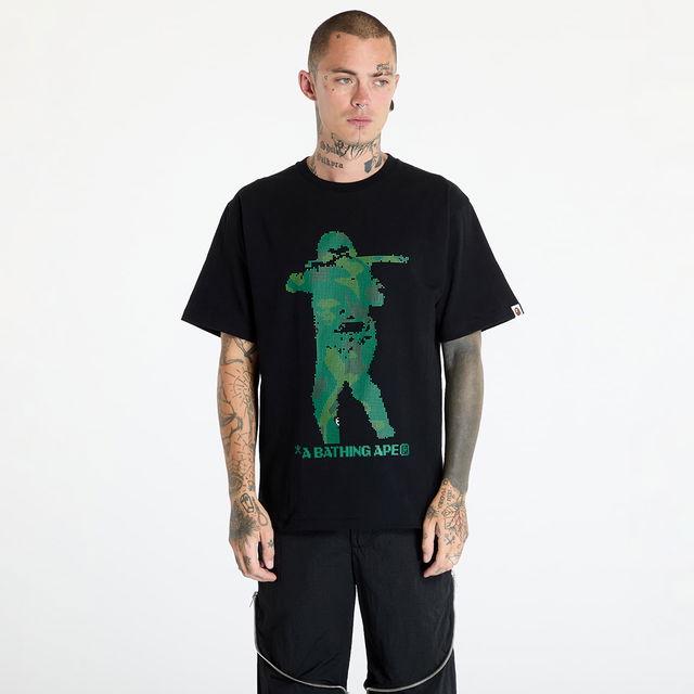 A BATHING APE Bitmap Soldier Tee M Black