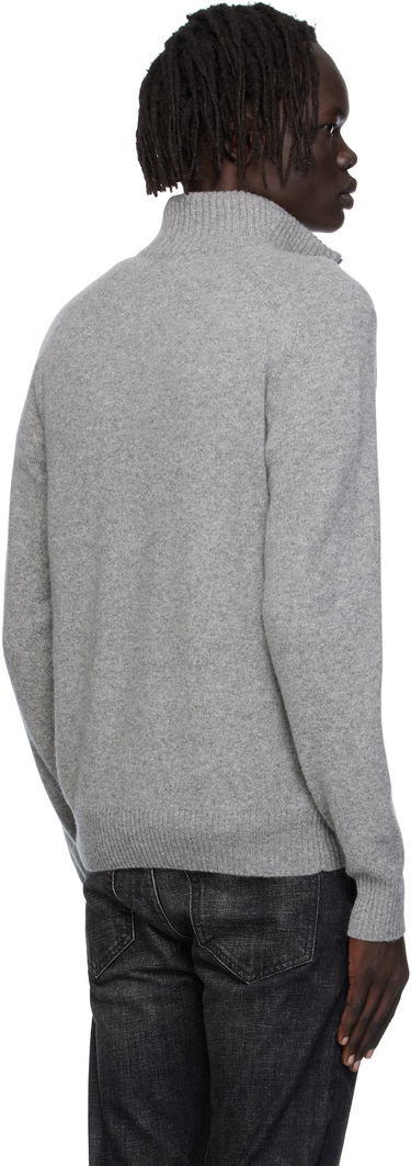 Пуловер Tom Ford TOM FORD Lambswool & Cashmere Half-Zip Sweater Сиво | KFL004-YMW106, 2