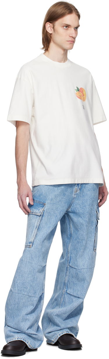 Тениска BOSS Hugo Orange Prints Cotton Jersey T-Shirt Бяло | 50537576, 3