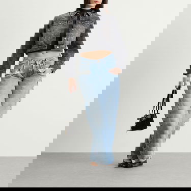 Яке Marine Serre Marine Serre Moon Laser Denim Crop Jacket Сиво | WJA041BCDEN0006-GR90, 4