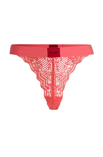 гащички BOSS HUGO Lace Thong Червено | 50535036