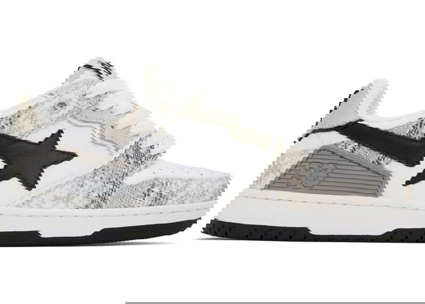 Кецове и обувки BAPE A Bathing Ape Sk8 Sta #1 Beige Snakeskin Сиво | 1J80-191-055-BEI/001FWJ801055I-BEI, 0