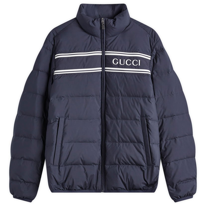 Пухо яке Gucci Logo Lightweight Down Jacket Тъмно синьо | 794821-Z8BTA-4215