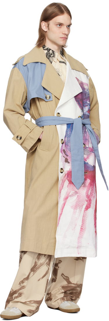 Тренчкот KidSuper KidSuper Painted Girl Trench Coat Бежово | SS25-OW-23, 3