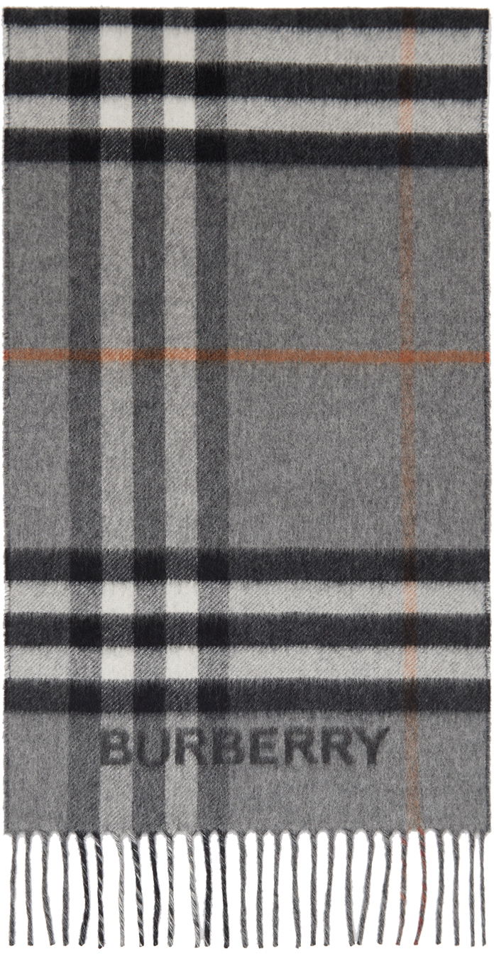 Шал Burberry Contrast Check Scarf Gray Сиво | 8059277, 0