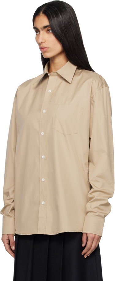 Риза A.P.C. Owen Long Sleeve Button-Up Shirt with Chest Pocket Бежово | COHLE­-H12652, 3