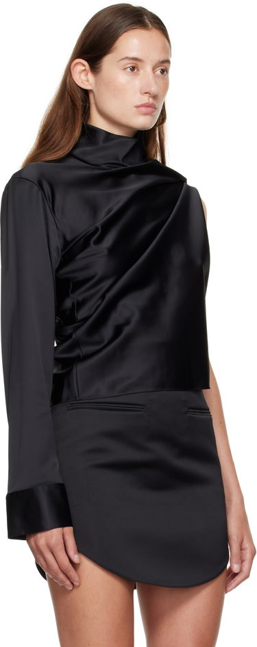Риза Courrèges Courrèges Off-Shoulder Satin Top Черно | 325CCH094VI0073, 1