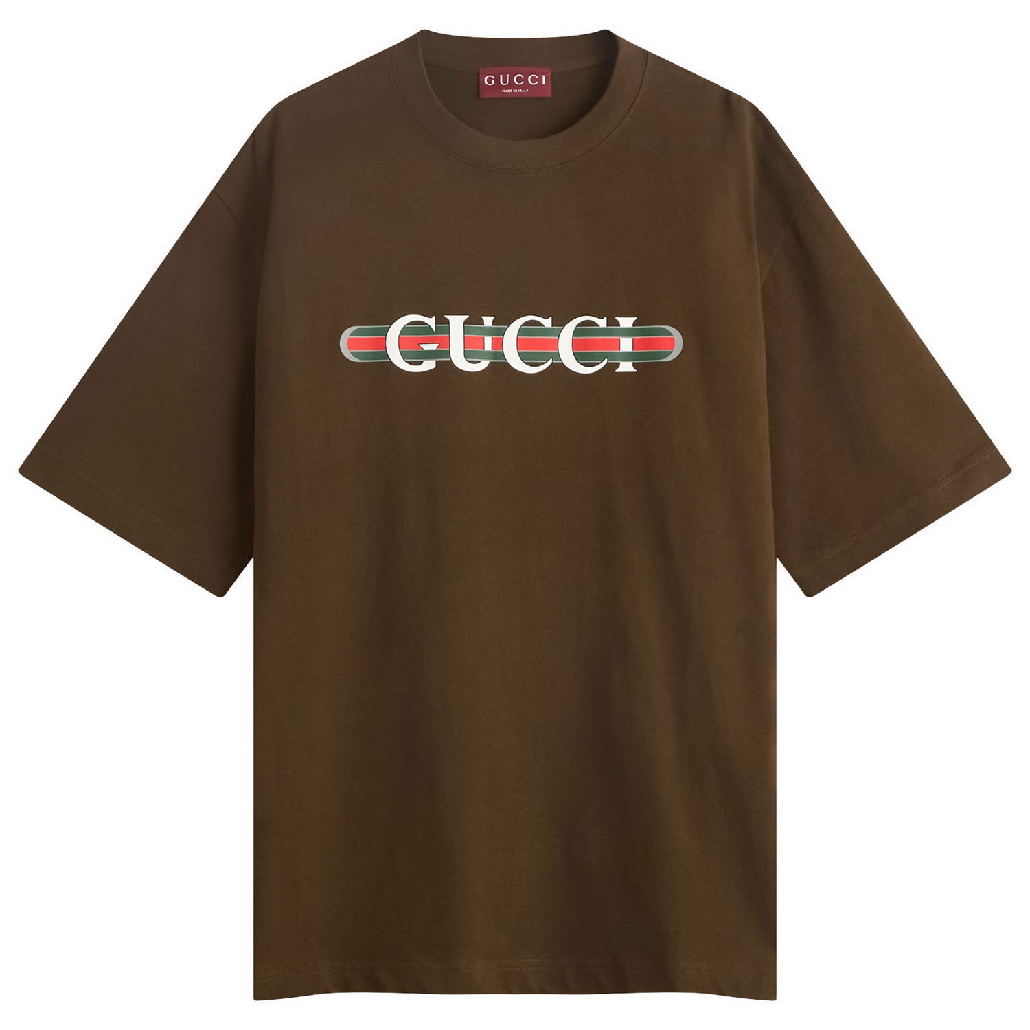 Тениска Gucci Men's Interlocking Logo Heavy Cotton T-Shirt Size Large Кафяво | 798115-XJHDG-2240, 1