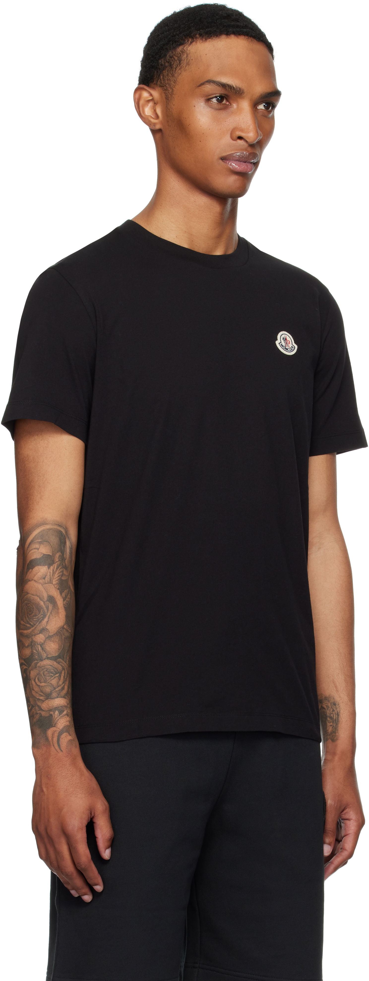 Тениска Moncler Moncler Logo Patch Cotton T-Shirt Черно | K20918C00033829H8, 1