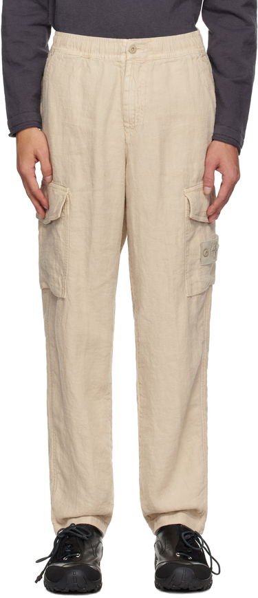 Карго панталони Stone Island Stone Island Diagonal Linen Cargo Pants Бежово | K1S15 3100029 S00F8, 0