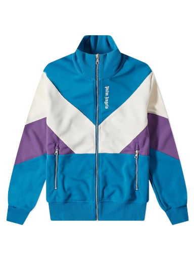 Яке бомбър Palm Angels Colourblock Track Jacket Синьо | PMBD034F22FAB0014703