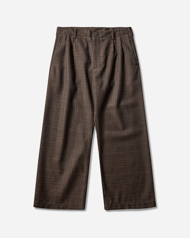 Bridge Pleated Wide-Leg Dunmore Check Trousers