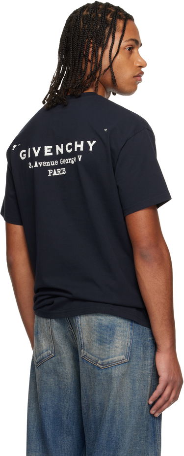 Тениска Givenchy Cotton 'Givenchy Stamp' Crewneck T-shirt Тъмно синьо | BM71NK3YRJ499, 2