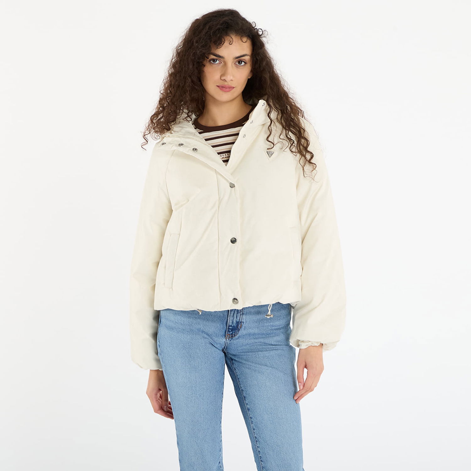 Пухо яке GUESS 4G Boxy Puffer Jacket Бяло | V5BL07WGLW2-F0YN, 0
