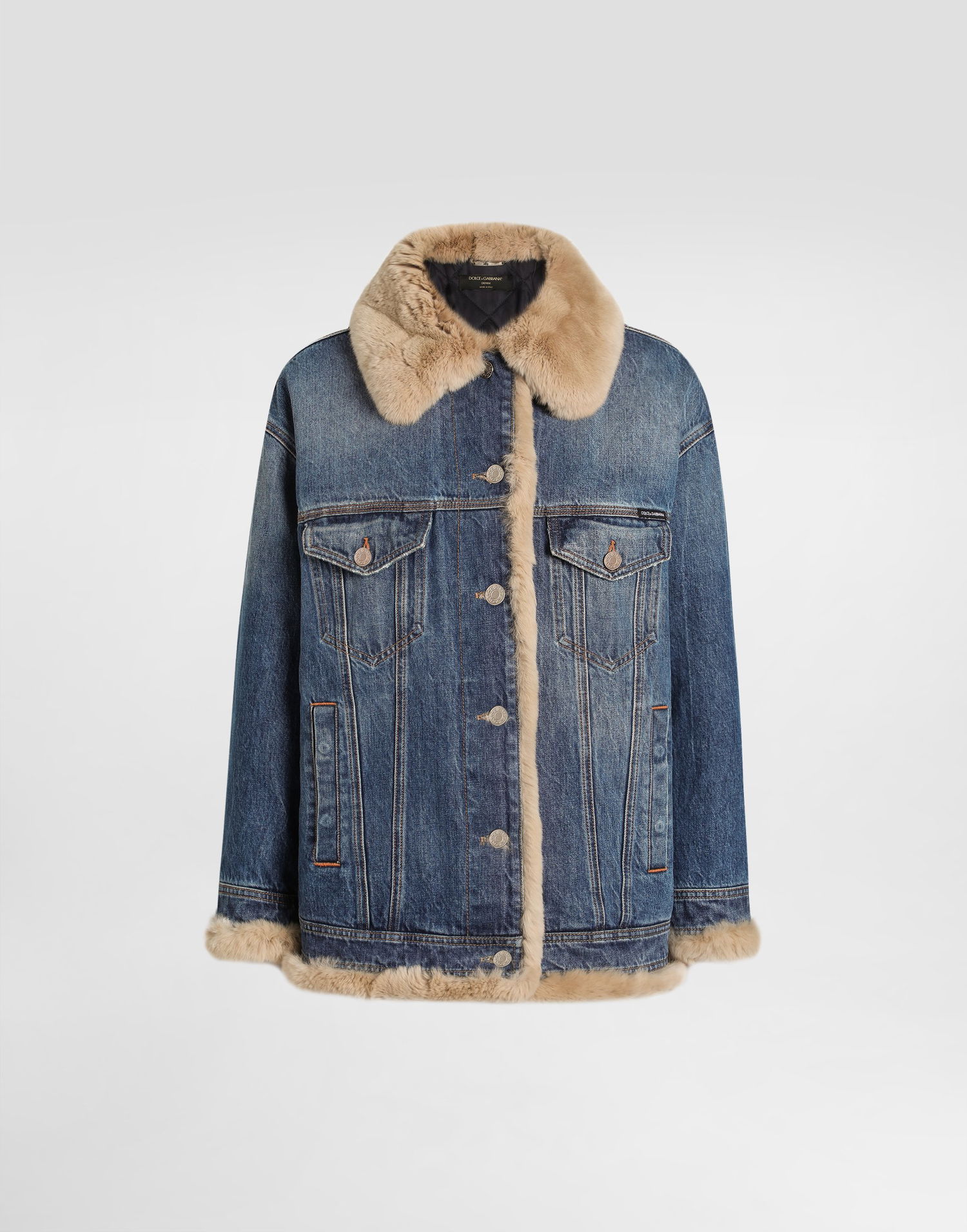 Яке Dolce & Gabbana Dolce & Gabbana Fur Lined Denim Jacket Синьо | F9S89DG8NV4S9001, 0